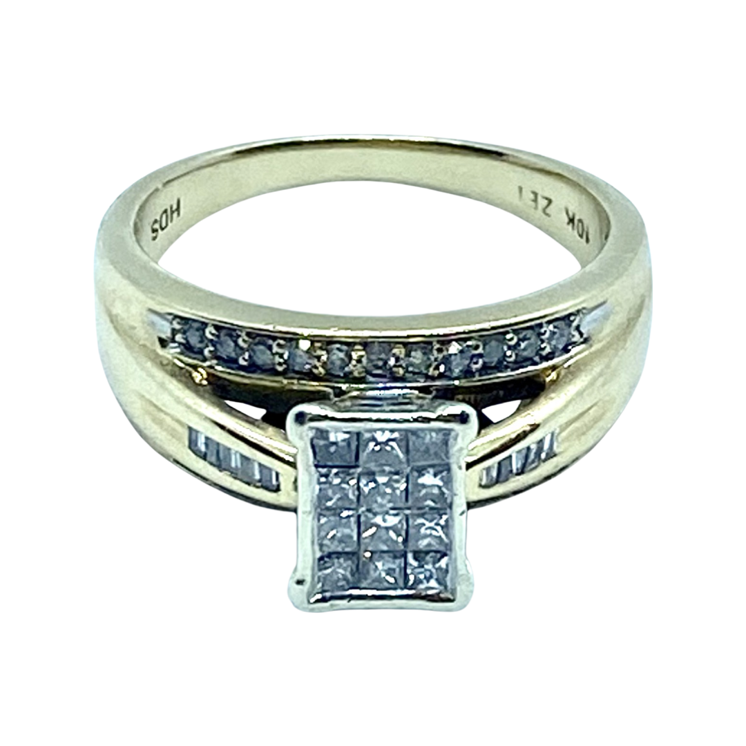 2 carats diamonds ring solid gold 10k - diamonds clubs llc