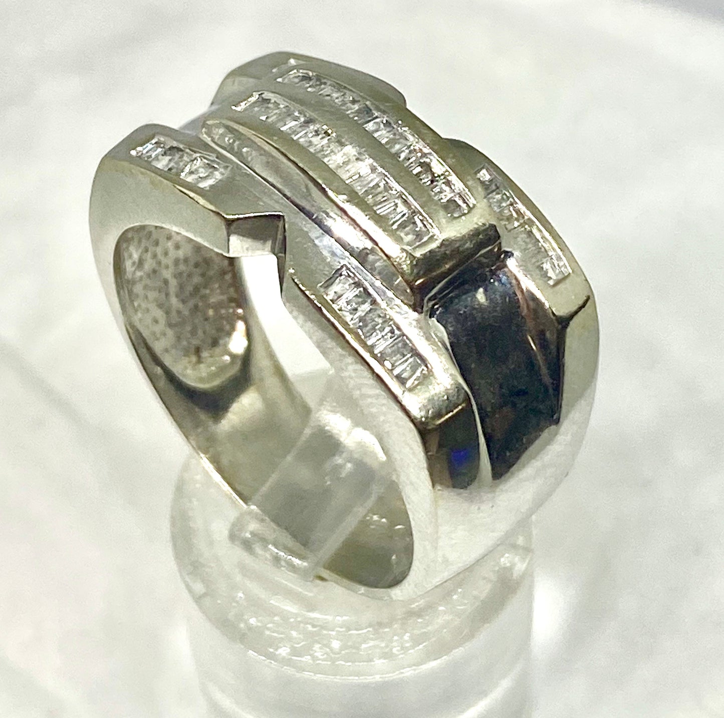 Real diamond ring 10k white gold - diamonds clubs llc