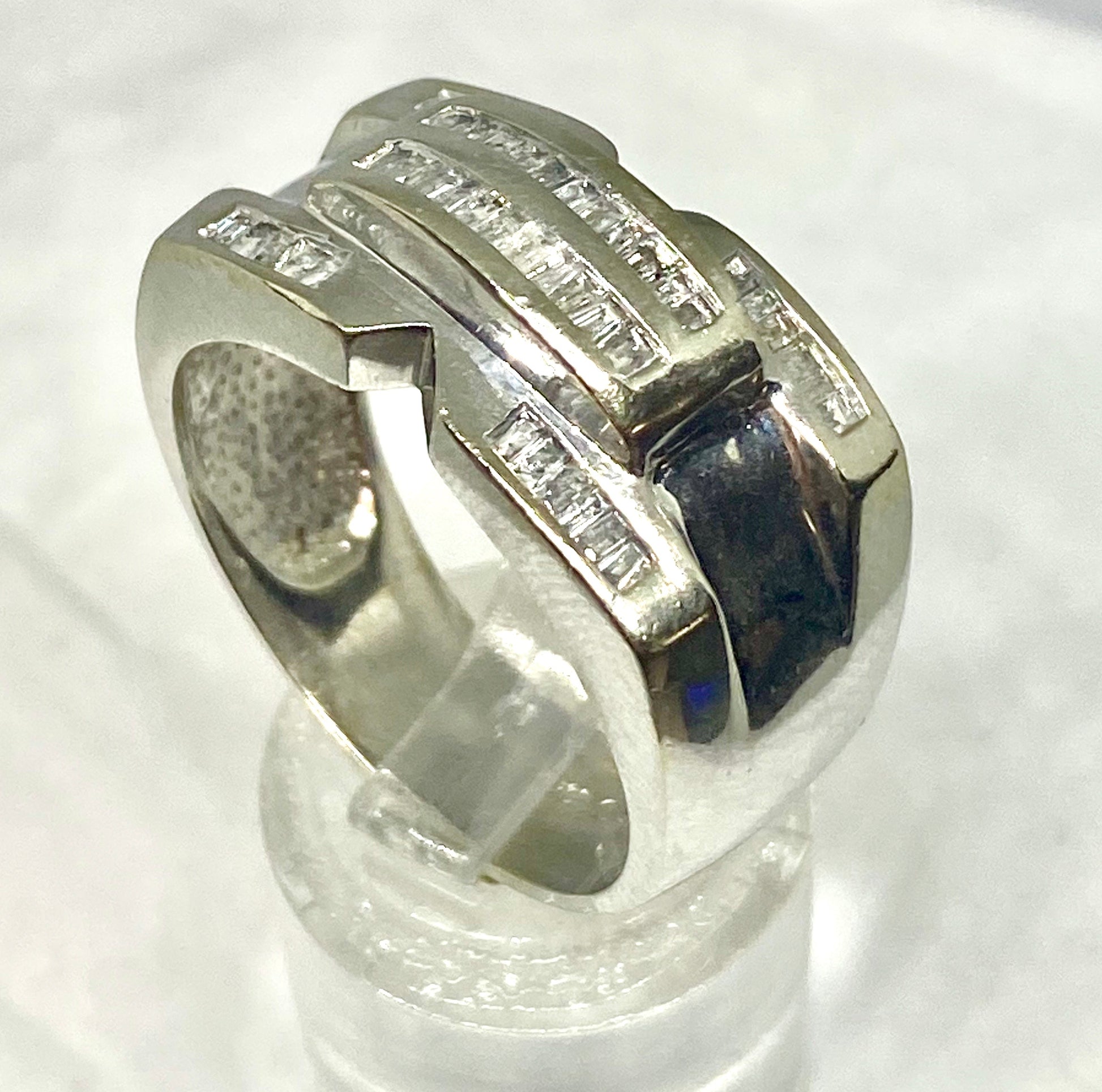 Real diamond ring 10k white gold - diamonds clubs llc