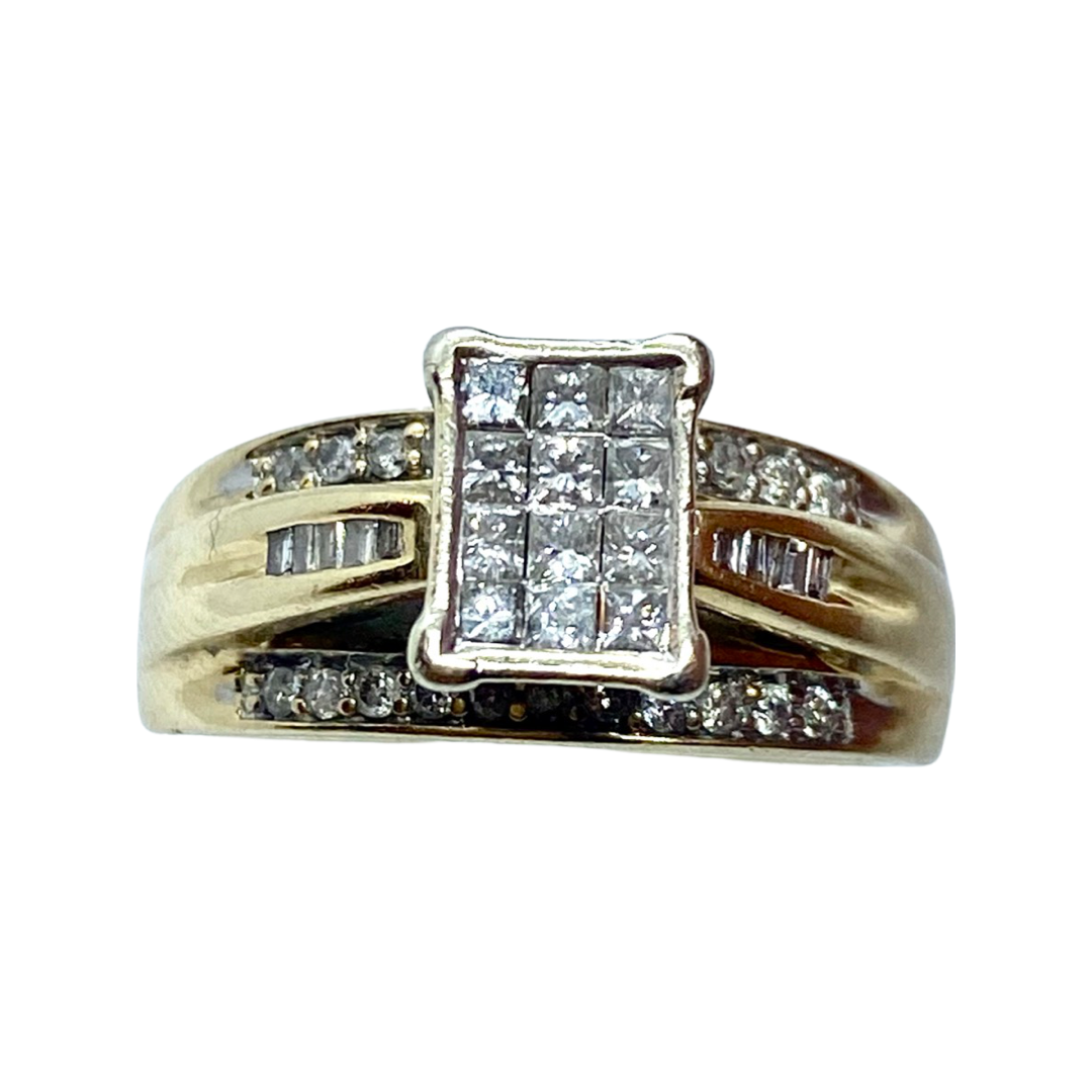 2 carats diamonds ring solid gold 10k - diamonds clubs llc