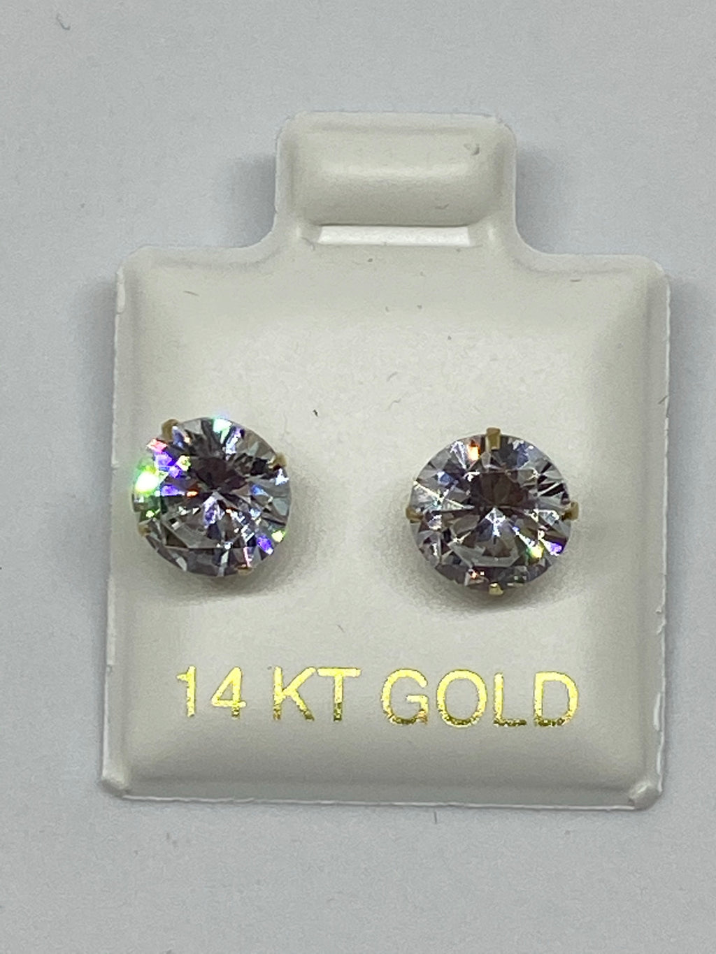 Stud earring diamonds Simulated CZ 14 K gold great deal - diamonds clubs llc