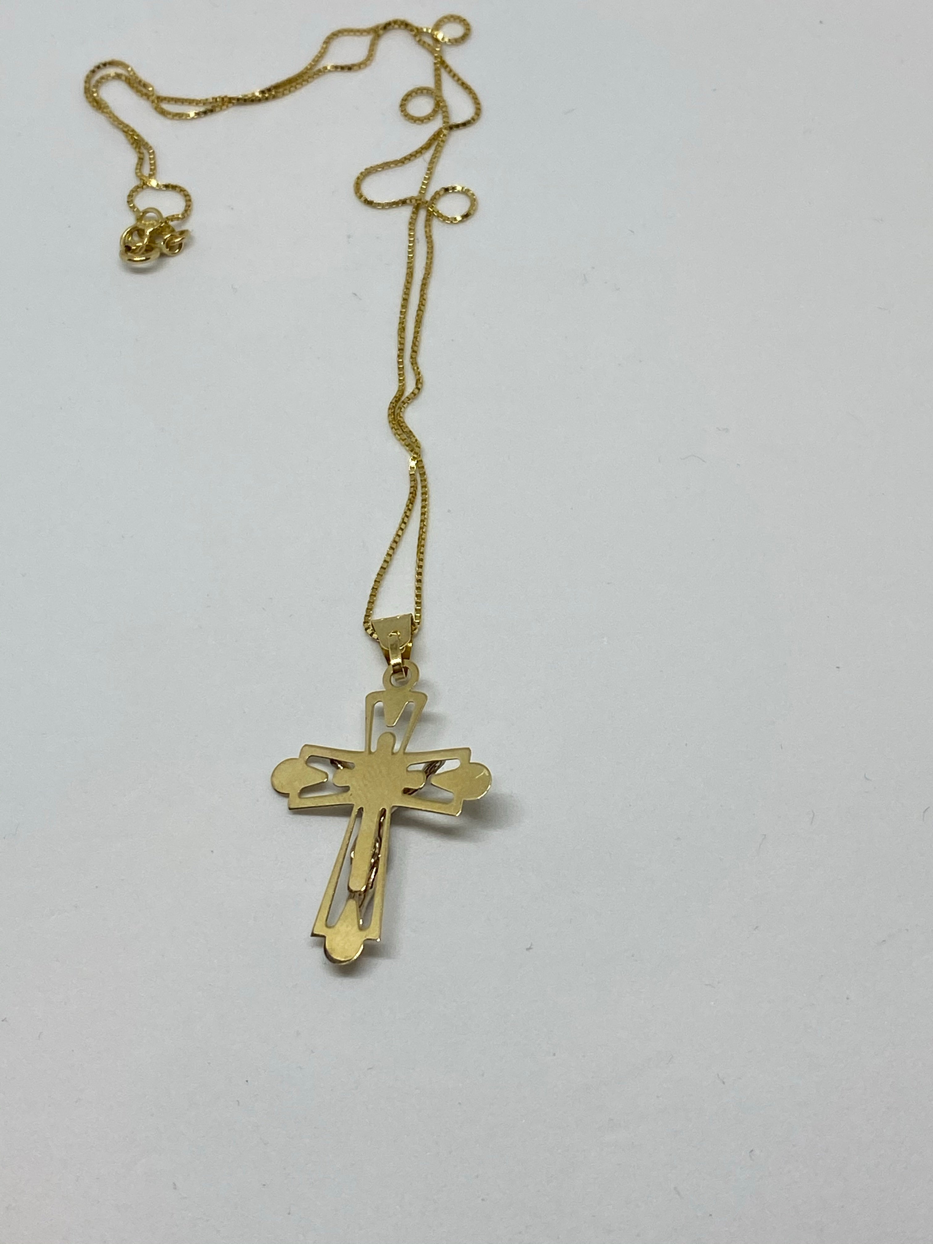 necklace Cross gold 10k with chain great deal - diamonds clubs llc