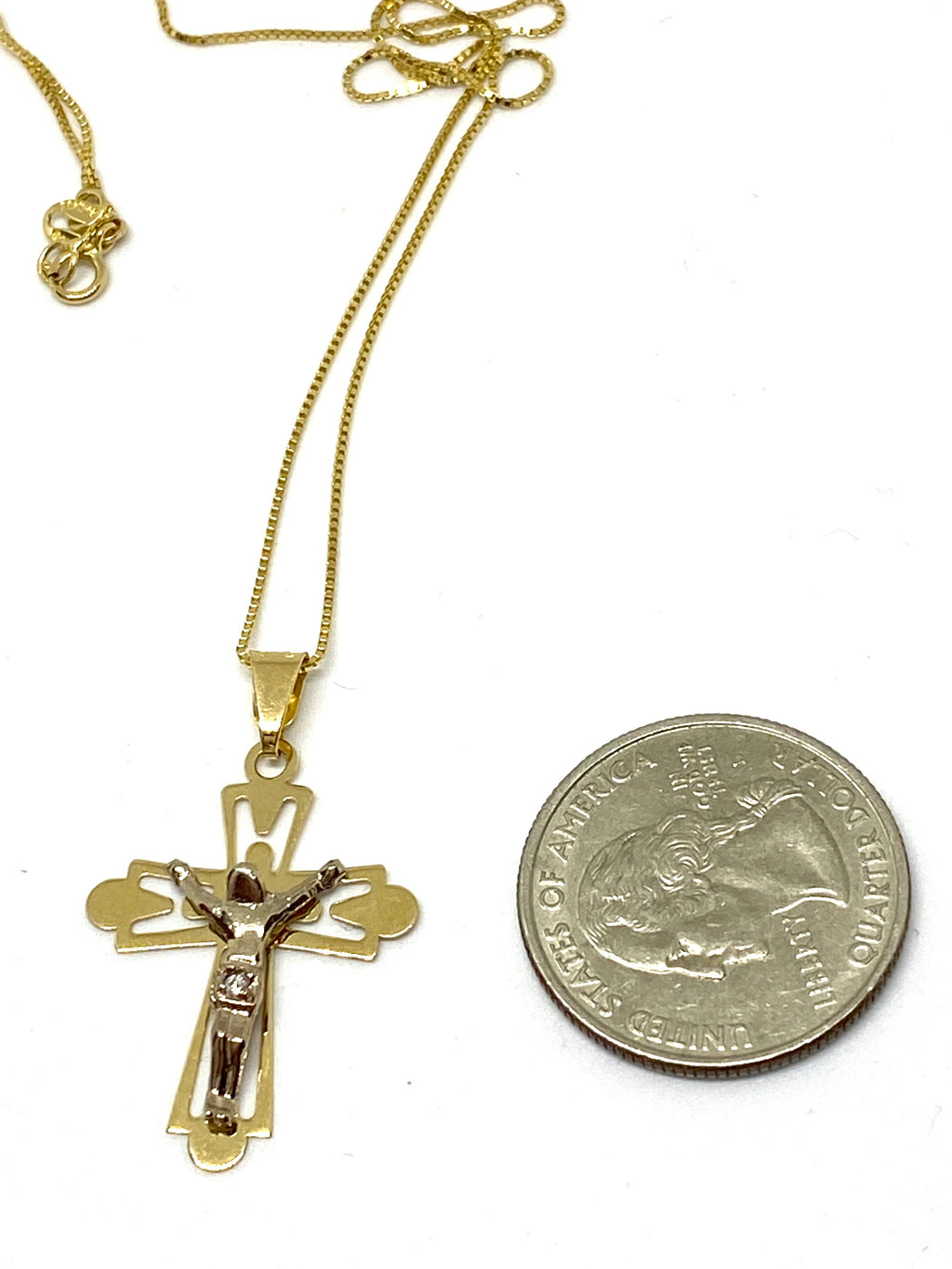 necklace Cross gold 10k with chain great deal - diamonds clubs llc