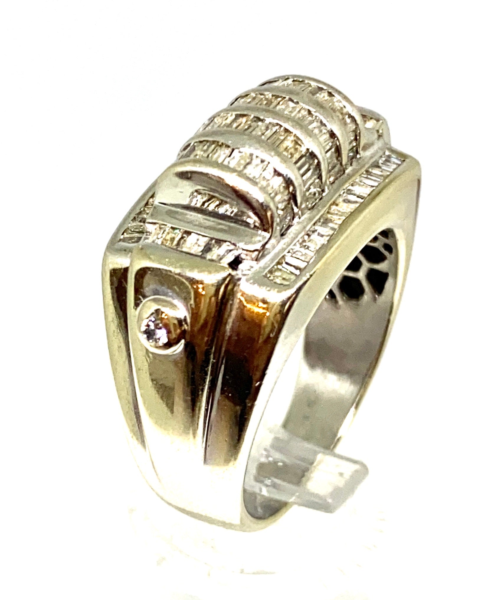 Real diamonds ring vintage 14k solid gold 4 carat - diamonds clubs llc