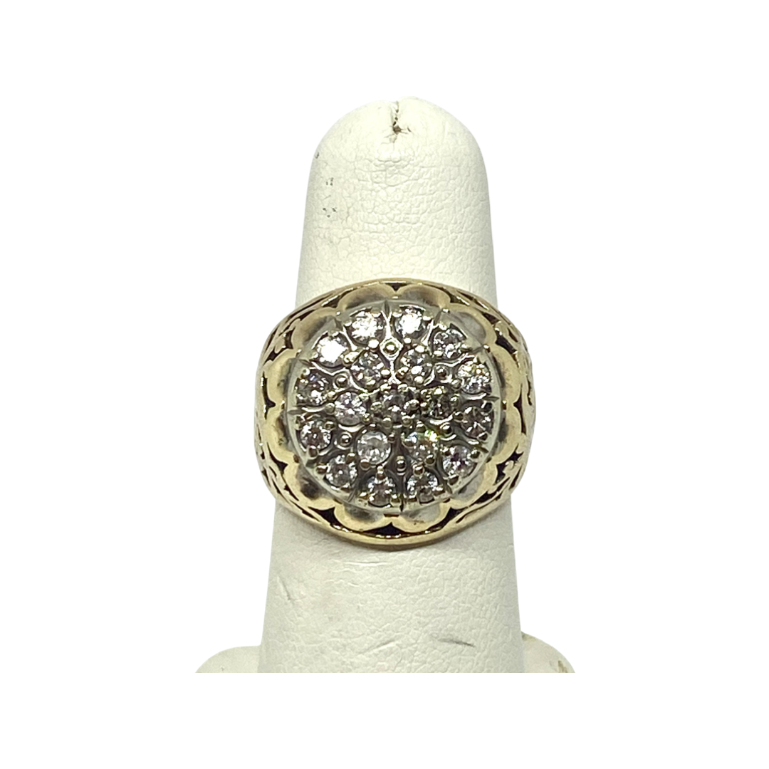 Genuine Diamonds ring solid gold 10k - diamonds clubs llc