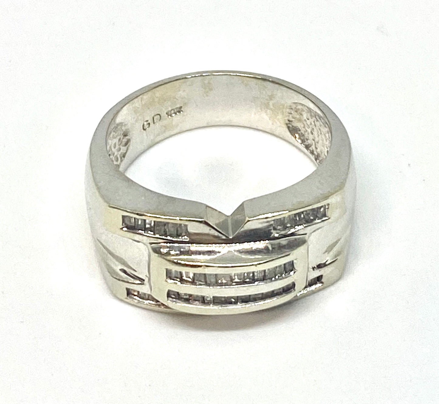 Real diamond ring 10k white gold - diamonds clubs llc