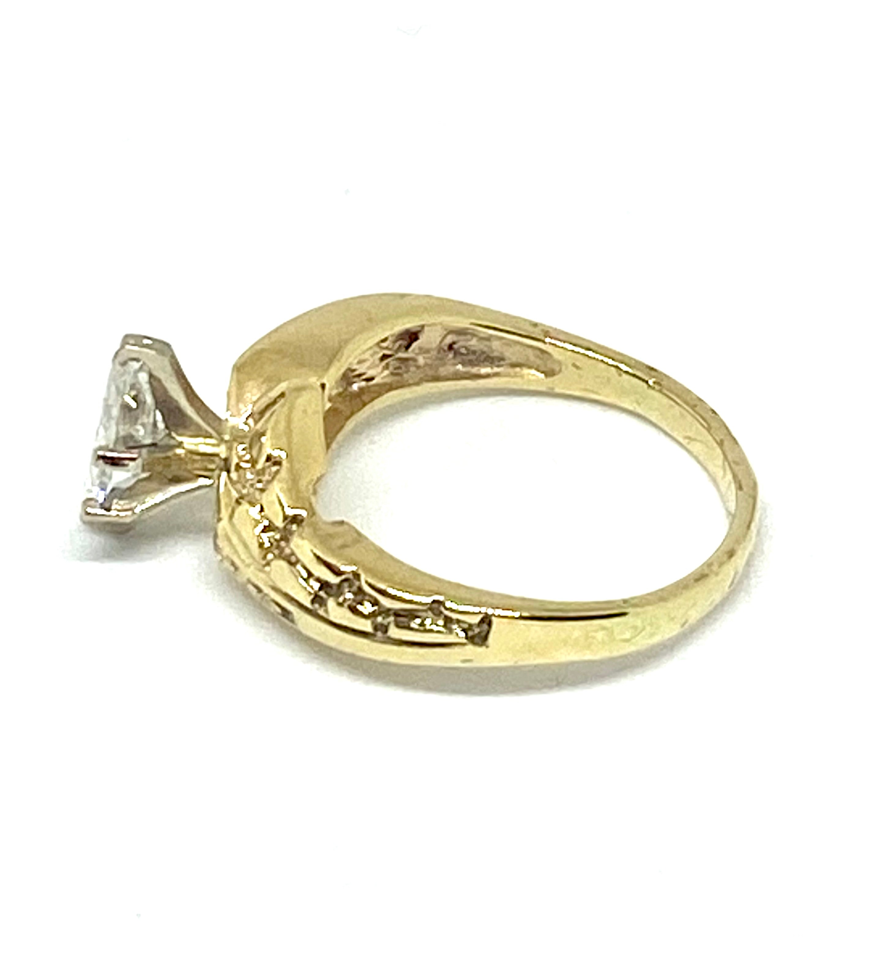 1.04 carat Marquise Diamond center solid gold 10k - diamonds clubs llc
