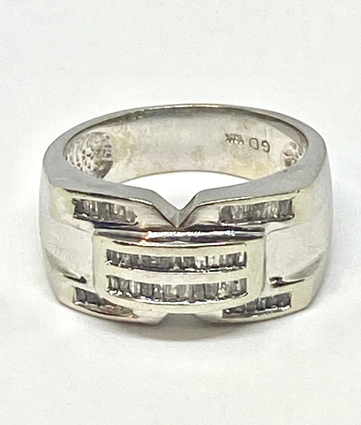 Real diamond ring 10k white gold - diamonds clubs llc