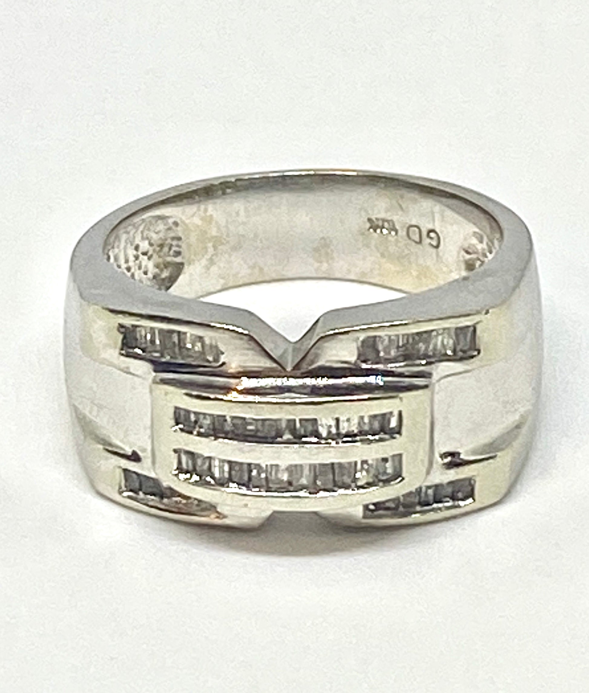 Real diamond ring 10k white gold - diamonds clubs llc