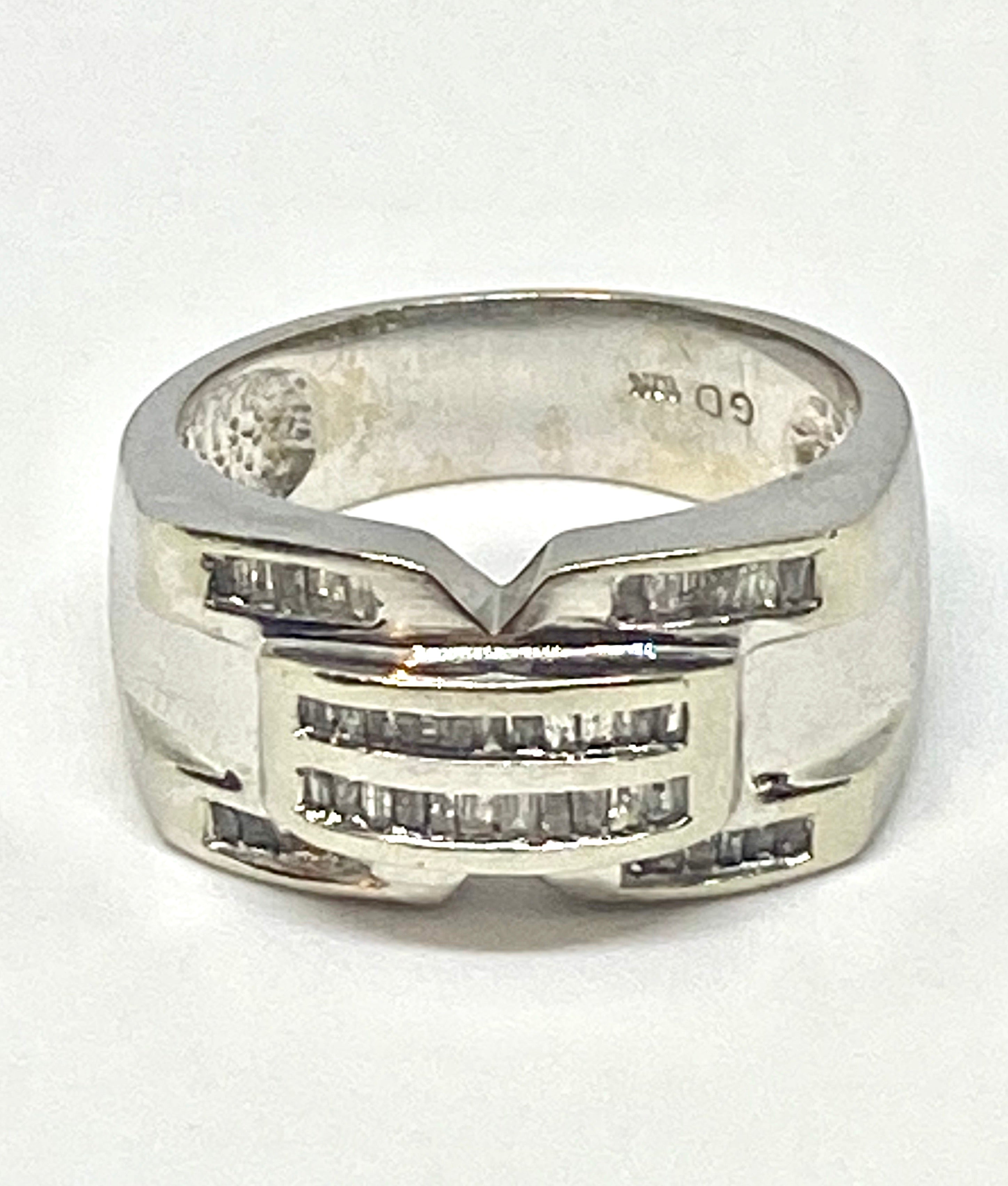 Real diamond ring 10k white gold - diamonds clubs llc